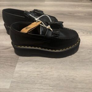 Doc Martens Women’s 7 Black Adrian Quad Platform Hassle Loafers NEW